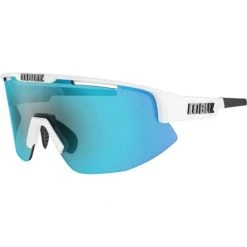 Bliz Matrix Sunglasses Shiny White (Smoke/Blue Lens) for Sunglasses