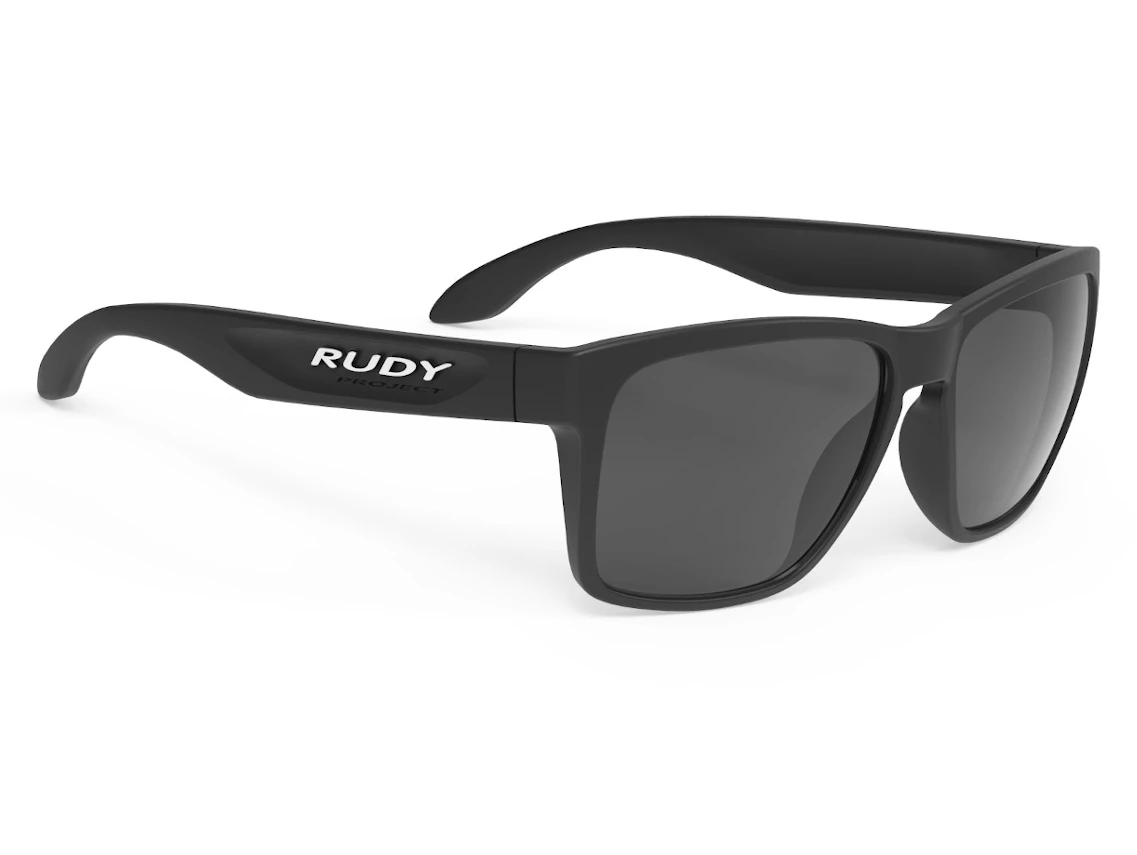Rudy Project Spinhawk Sunglasses - Matte Black Polar 3FX Grey Lase for Casual/Lifestyle Glasses