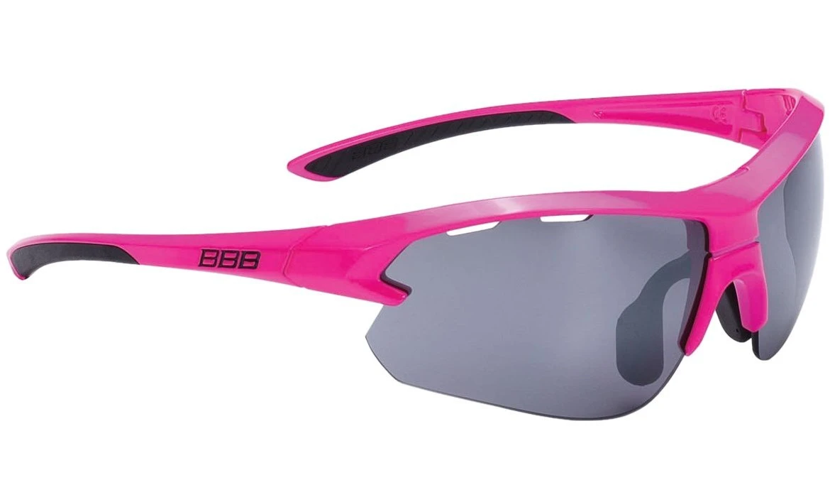 BBB BSG-52S Impulse Small Fit Sport Glasses - Neon Pink Frame Smok for Sunglasses