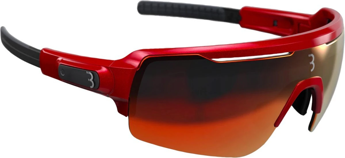 BBB Commander Sports Glasses - Red Frame Smoke Red Lens for Sunglasses
