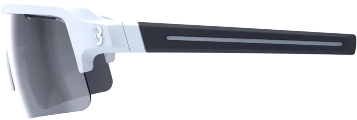 BBB Fuse Sunglasses - Matte White/Black Frame Smoke Flash Mirror L for Sunglasses - Image 3